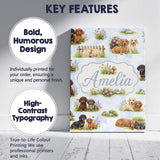 Personalised Name Cute Dachshund Puppy Custom  Modern Room Accent Elegant Feature Canvas Wall Art Print Decor Picture Ready to Hang
