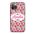 Watercolor Dragon Fruit Tropical Seamless Pattern Custom Name Protective Phone Case Mobile Cover Durable Everyday Smartphone Shock Resistant