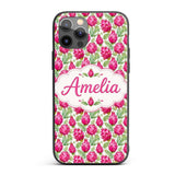 Watercolor Dragon Fruit Tropical Seamless Pattern Custom Name Protective Phone Case Mobile Cover Durable Everyday Smartphone Shock Resistant