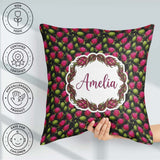 Custom Name Dragon Fruit and Cactus Fruit Pattern on Background Square Filled Cushion Throw Pillow Sofa Bed Home Decor Zip Washable UK Made