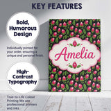 Personalised Name Protea Flower and Fern Custom  Unique Gift Idea Elegant Feature Canvas Wall Art Print Decor Picture Ready to Hang