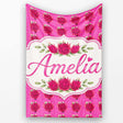 Small Dragon Fruit Repeat Pattern on Pink Background Lovely  Personalised Custom Name Super Soft Fleece Blanket Bed Sofa Throw