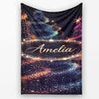 Abstract Christmas Tree Lights Seamless Pattern Stylish Everyday   Personalised Custom Name Super Soft Fleece Blanket Bed Sofa Throw