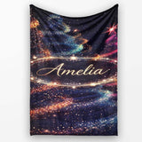 Abstract Christmas Tree Lights Seamless Pattern Stylish Everyday   Personalised Custom Name Super Soft Fleece Blanket Bed Sofa Throw