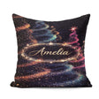 Custom Name Abstract Christmas Tree Lights Seamless Pattern Square Filled Cushion Throw Pillow Sofa Bed Home Decor Zip Washable UK Made