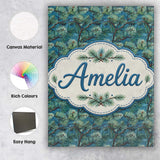 Personalised Name Pine Branch Pattern with Custom  Unique Gift Idea Elegant Feature Canvas Wall Art Print Decor Picture Ready to Hang