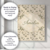 Personalised Name Dense Pine Foliage Custom Premium Decorative Design Modern Room Accent Canvas Wall Art Print Decor Picture Ready to Hang