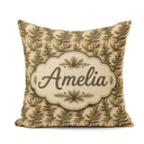 Custom Name Woodland Pine Tree Landscape with Forest Silhouettes Square Filled Cushion Throw Pillow Sofa Bed Home Decor Zip Washable UK Made