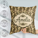 Custom Name Woodland Pine Tree Landscape with Forest Silhouettes Square Filled Cushion Throw Pillow Sofa Bed Home Decor Zip Washable UK Made