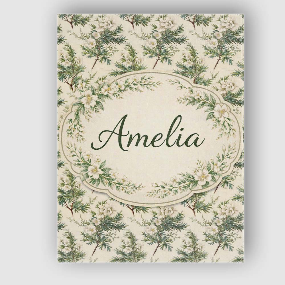 Personalised Name Pine Branch Pattern with Custom  Unique Gift Idea Elegant Feature Canvas Wall Art Print Decor Picture Ready to Hang