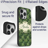 Lush Green Pine Needle with Detailed Evergreen Custom Name Protective Phone Case Mobile Cover Durable Everyday Smartphone Shock Resistant