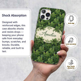 Lush Green Pine Needle with Detailed Evergreen Custom Name Protective Phone Case Mobile Cover Durable Everyday Smartphone Shock Resistant
