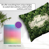 Custom Name Lush Pine Needle with Detailed Evergreen Branches on Square Filled Cushion Throw Pillow Sofa Bed Home Decor Zip Washable UK Made
