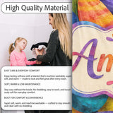Bright Watercolour Easter Egg Pattern in Vibrant Multicolour Tones  Personalised Custom Name Super Soft Fleece Blanket Bed Sofa Throw