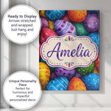 Personalised Name Hand Painted Easter Egg Custom  Unique Gift Idea Elegant Feature Canvas Wall Art Print Decor Picture Ready to Hang