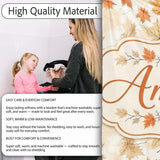 Neutral Autumn Maple Leaves in Soft Beige and Orange Tones on Light  Personalised Custom Name Super Soft Fleece Blanket Bed Sofa Throw