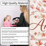 Rich Autumn Leaves in Deep Orange and Dark Green with Berry Detail  Personalised Custom Name Super Soft Fleece Blanket Bed Sofa Throw