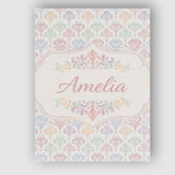 Personalised Name Pastel Multicolor Fleur Custom  Unique Gift Idea Elegant Feature Canvas Wall Art Print Decor Picture Ready to Hang