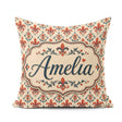 Custom Name Classic Red Fleur de with Decorative Floral Motif on Square Filled Cushion Throw Pillow Sofa Bed Home Decor Zip Washable UK Made