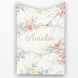 Vintage Pastel Floral Seamless Pattern Stylish Everyday  Lovely  Personalised Custom Name Super Soft Fleece Blanket Bed Sofa Throw