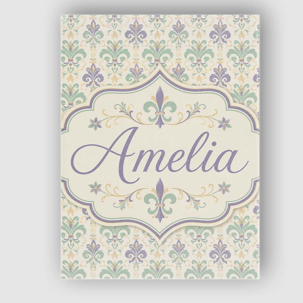 Personalised Name Soft Pastel Green and Custom  Modern Room Accent Elegant Feature Canvas Wall Art Print Decor Picture Ready to Hang