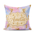 Custom Name Gold Fairy Silhouettes with Stars on Watercolor Sky Square Filled Cushion Throw Pillow Sofa Bed Home Decor Zip Washable UK Made