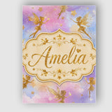 Personalised Name Magical Gold Fairy Custom Premium Decorative Design Modern Room Accent Canvas Wall Art Print Decor Picture Ready to Hang