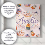 Personalised Name Halloween Donuts Cupcakes Custom  Bespoke Interior Contemporary Canvas Wall Art Print Decor Picture Ready to Hang