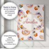Personalised Name Halloween Donuts Cupcakes Custom  Bespoke Interior Contemporary Canvas Wall Art Print Decor Picture Ready to Hang