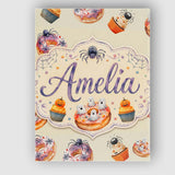 Personalised Name Halloween Donuts Cupcakes Custom  Bespoke Interior Contemporary Canvas Wall Art Print Decor Picture Ready to Hang