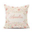 Custom Name Pastel Flower Meadow Seamless Pattern Beautiful Cup Square Filled Cushion Throw Pillow Sofa Bed Home Decor Zip Washable UK Made