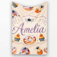 Halloween Donuts Cupcakes Spiders and Ghosts Cute Warm Beige Lovely  Personalised Custom Name Super Soft Fleece Blanket Bed Sofa Throw