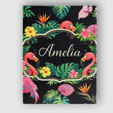 Personalised Name Tropical Flamingo with Custom  Unique Gift Idea Elegant Feature Canvas Wall Art Print Decor Picture Ready to Hang