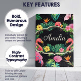 Personalised Name Tropical Flamingo with Custom  Unique Gift Idea Elegant Feature Canvas Wall Art Print Decor Picture Ready to Hang