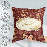 Custom Name Christmas Gold Foil Typography Tree Festive Seamless Square Filled Cushion Throw Pillow Sofa Bed Home Decor Zip Washable UK Made