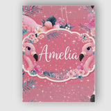 Personalised Name Pink Flamingo Tropical Custom  Unique Gift Idea Elegant Feature Canvas Wall Art Print Decor Picture Ready to Hang