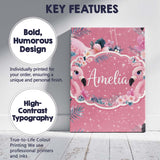 Personalised Name Pink Flamingo Tropical Custom  Unique Gift Idea Elegant Feature Canvas Wall Art Print Decor Picture Ready to Hang