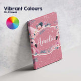 Personalised Name Pink Flamingo Tropical Custom  Unique Gift Idea Elegant Feature Canvas Wall Art Print Decor Picture Ready to Hang