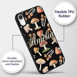 Watercolor Woodland Mushroom Botanical Seamless Custom Name Protective Phone Case Mobile Cover Durable Everyday Smartphone Shock Resistant
