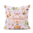 Custom Name Watercolor Woodland Mushroom Autumn on Soft Lavender Square Filled Cushion Throw Pillow Sofa Bed Home Decor Zip Washable UK Made