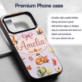 Watercolor Woodland Fox Mushroom Autumn on Soft Custom Name Protective Phone Case Mobile Cover Durable Everyday Smartphone Shock Resistant