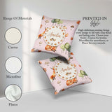 Custom Name Watercolor Woodland Fox Mushroom on Dusty Background Square Filled Cushion Throw Pillow Sofa Bed Home Decor Zip Washable UK Made