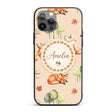 Watercolor Woodland Fox Mushroom Autumn on Warm Custom Name Protective Phone Case Mobile Cover Durable Everyday Smartphone Shock Resistant