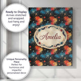 Personalised Name Abstract Cosmic Paint Custom  Modern Room Accent Elegant Feature Canvas Wall Art Print Decor Picture Ready to Hang