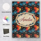 Personalised Name Abstract Cosmic Paint Custom  Modern Room Accent Elegant Feature Canvas Wall Art Print Decor Picture Ready to Hang