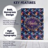 Personalised Name Swirling Colorful Galaxy Custom  Unique Gift Idea Elegant Feature Canvas Wall Art Print Decor Picture Ready to Hang