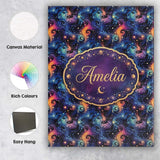 Personalised Name Swirling Colorful Galaxy Custom  Unique Gift Idea Elegant Feature Canvas Wall Art Print Decor Picture Ready to Hang