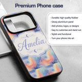Soft Pastel Swirl Galaxy Space Seamless Pattern Custom Name Protective Phone Case Mobile Cover Durable Everyday Smartphone Shock Resistant