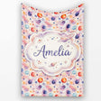 Watercolor Planets Dots Space Seamless Pattern Light Cosmic Lovely  Personalised Custom Name Super Soft Fleece Blanket Bed Sofa Throw