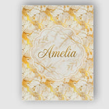 Personalised Name White Gold Floral Marble Custom  Unique Gift Idea Elegant Feature Canvas Wall Art Print Decor Picture Ready to Hang